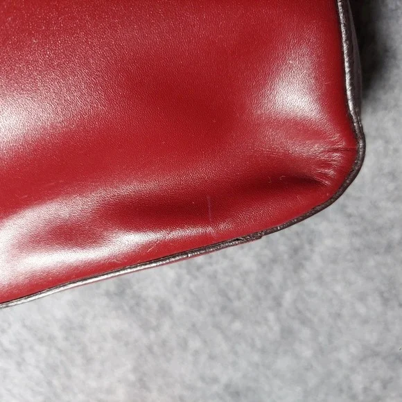 VTG Y2K Kenneth Cole Leather Shoulder Bag Red Purse Demi Zipper New York Stamped - Picture 4 of 15